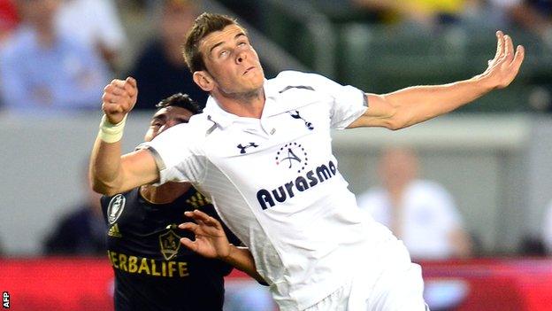 Tottenham's Gareth Bale in action against LA Galaxy