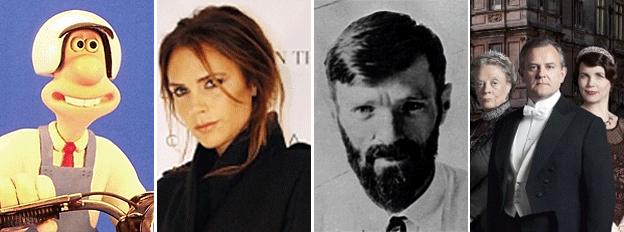 Wallace, Victoria Beckham, DH Lawrence, Downton Abbey