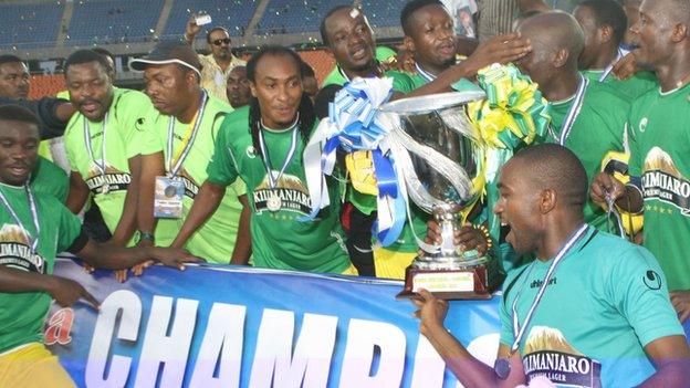 Yanga celebrate with the Cecafa Club Cup