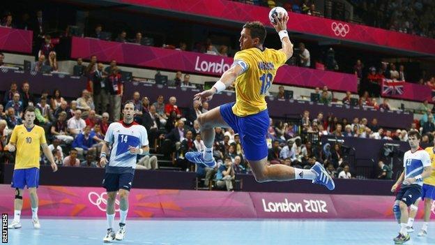 Sweden in action against Team GB