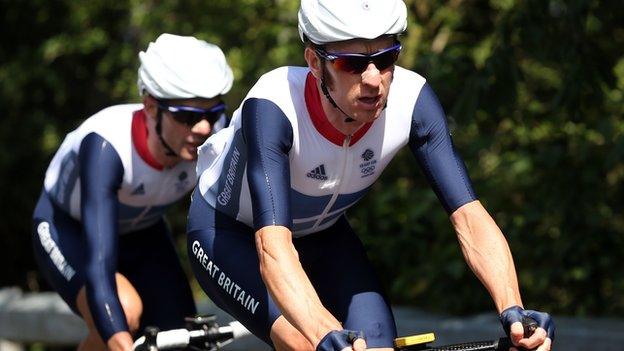 Bradley Wiggins' on a bike