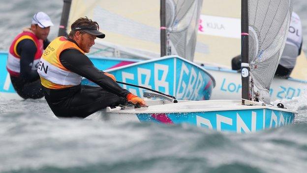 Ben Ainslie (left) has been left in the wake of Jonas Hogh-Christensen