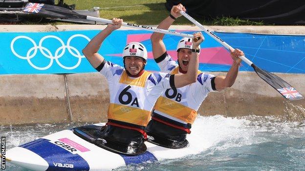 David Florence and Richard Hounslow celebrate silver