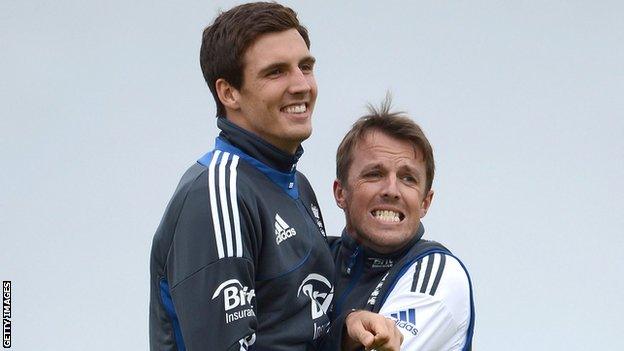 Steven Finn (left) was preferred to Graeme Swann