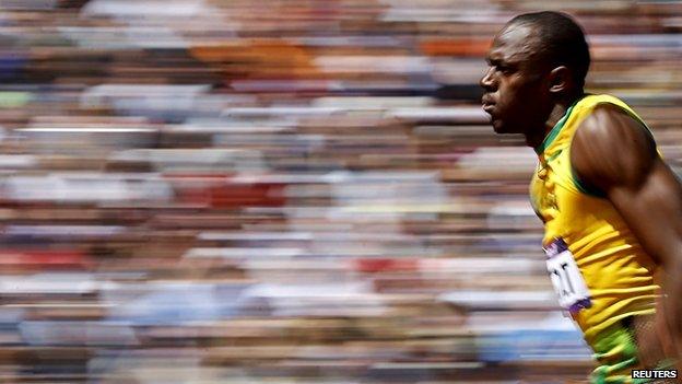Usain Bolt run in the 100m heats