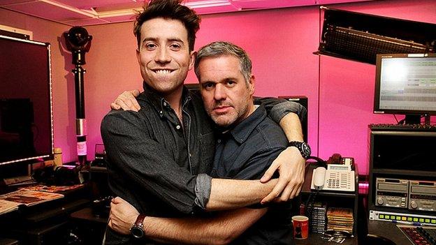 Radio 1 DJs Nick Grimshaw and Chris Moyles