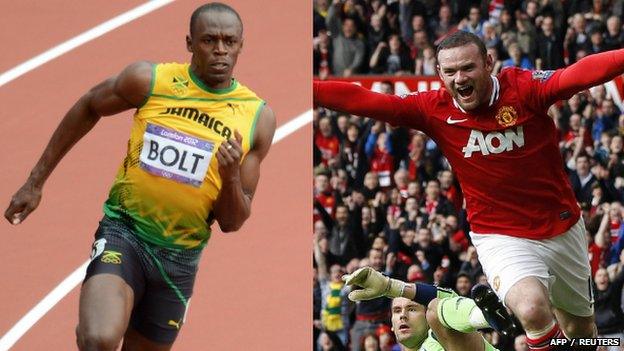 Usain Bolt and Wayne Rooney