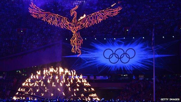 Olympic flame begins to be extinguished