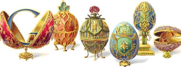 Google Doodle featuring Faberge eggs