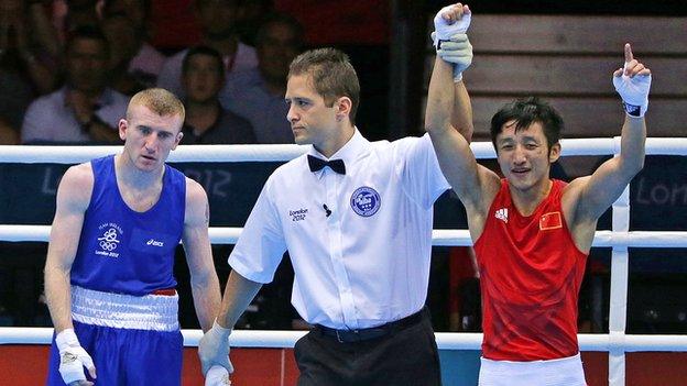 Paddy Barnes looks stunned after his semi-final defeat