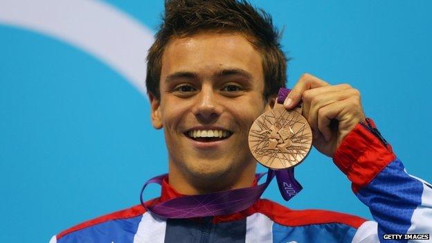 Tom Daley with his bronze medal