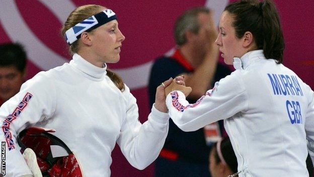 GB modern pentathletes Mhairi Spence and Samantha Murray