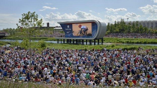 Big screen at the Olympic park