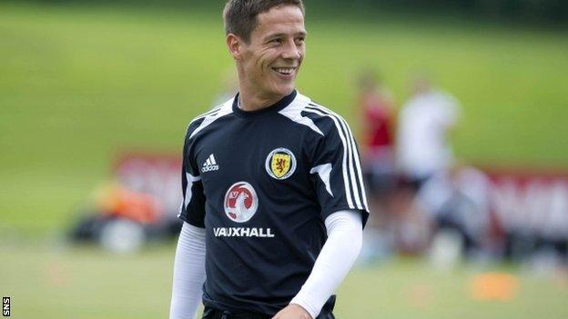 Ian Black is all smiles at Scotland training