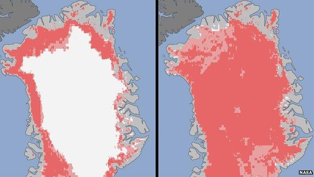 Nasa Greenland ice sheet graphic