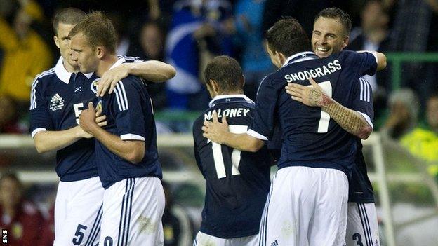 Scotland players celebrating