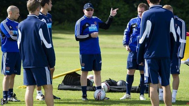 Hearts manager John McGlynn at training