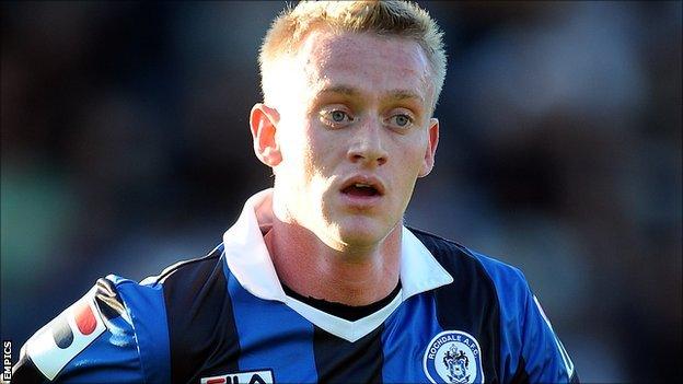 Rochdale striker Ashley Grimes