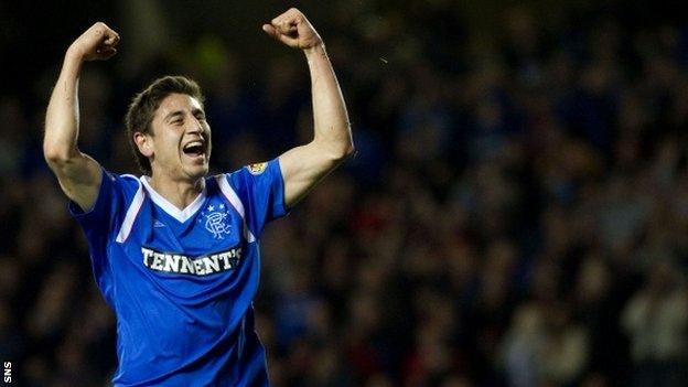 Bedoya enjoys a rare moment of personal joy with Rangers last season