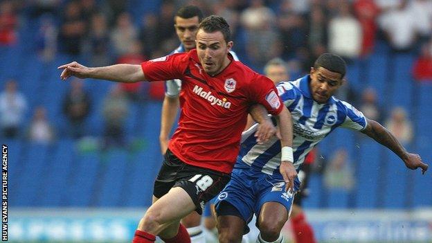 Cardiff's Jordan Mutch in action at Brighton