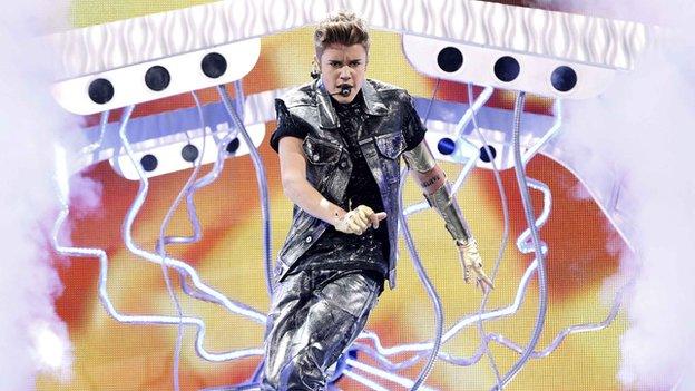 Justin Bieber performing