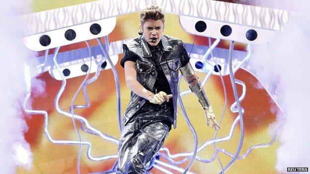 Justin Bieber performing