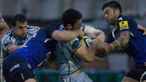 Alex Cuthbert is tackled