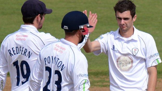 David Wainwright takes a wicket