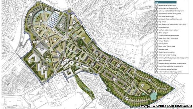 Architect's plan for Plymouth Airport site