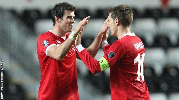 Gareth Bale & Aaron Ramsey of Wales