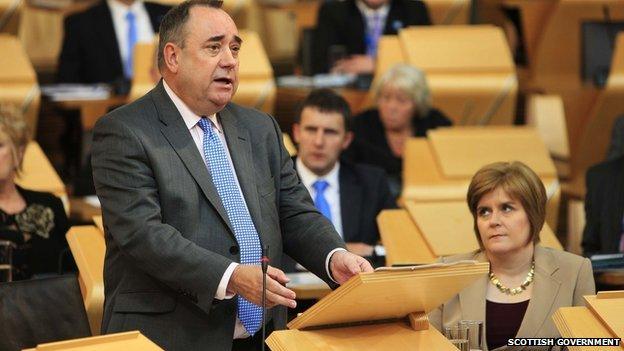 Alex Salmond introduced a referendum bill among his new legislative programme