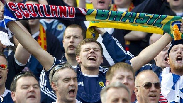 Scotland fans hope to be in Brazil for the finals in 2014