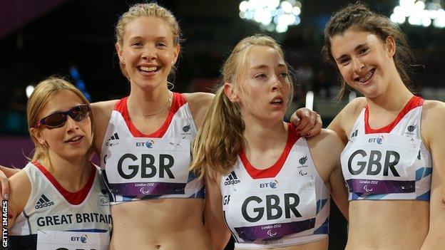 PralympicsGB's T35-38 100m relay bronze medallists