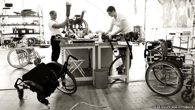 Two prosthetists in a workshop
