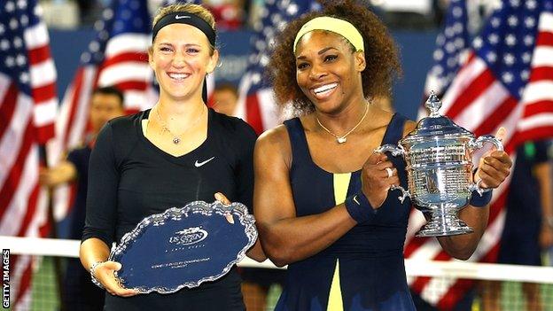 Victoria Azarenka (left) Serena Williams (right)