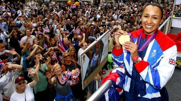 Jessica Ennis at London 2012 victory parade