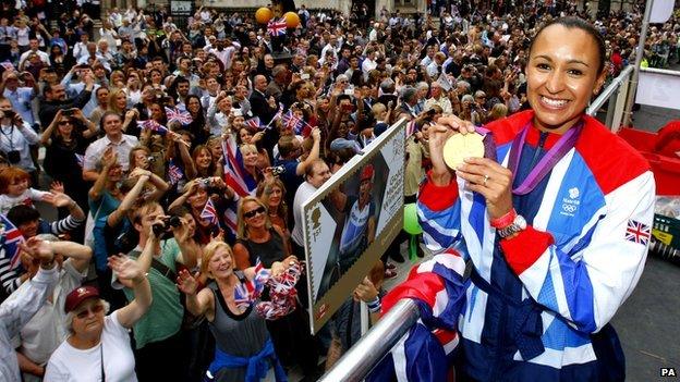 Jessica Ennis at London 2012 victory parade