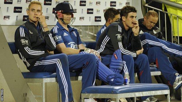 The England dugout