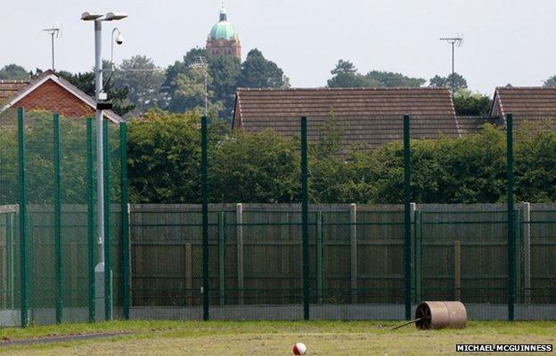 Space between the football pitch and Holymoor Tower by Michael McGuinness