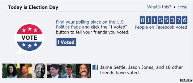 Facebook voting message screenshot