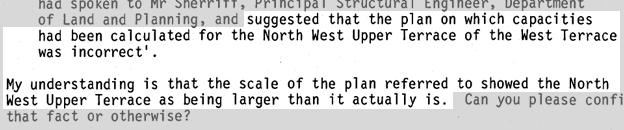 Letter saying plans for calculating stand capacity were inaccurate