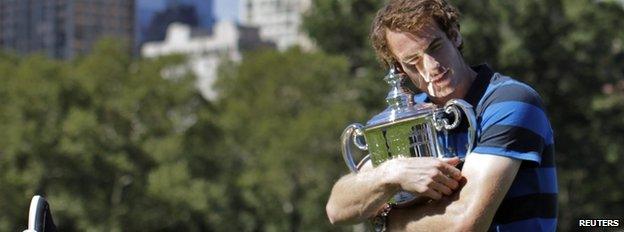 Andy Murray and his US Open trophy