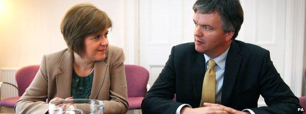 Nicola Sturgeon and Michael Moore