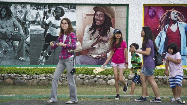 Foreign tourists in Jamaica