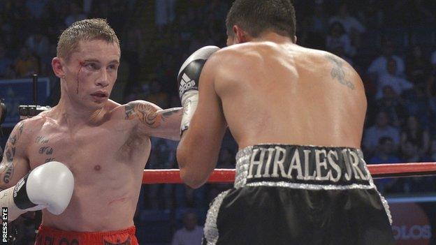 Belfast super-bantamweight Carl Frampton beat Raul Hirales in Nottingham in May 2012