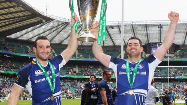 Leinster celebrate winning Heineken Cup