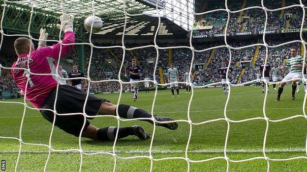 Rab Douglas saved a penalty from Celtic skipper Scott Brown