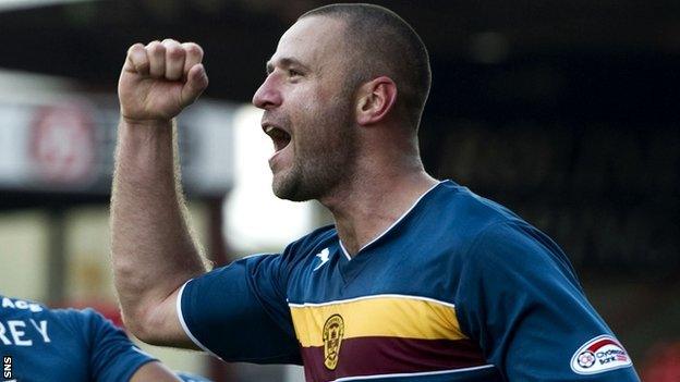 Motherwell scorer Michael Higdon