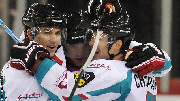 Greg Stewart and Scott Champagne scored for the Belfast Giants