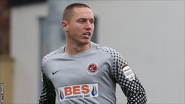 Fleetwood Town goalkeeper Scott Davies